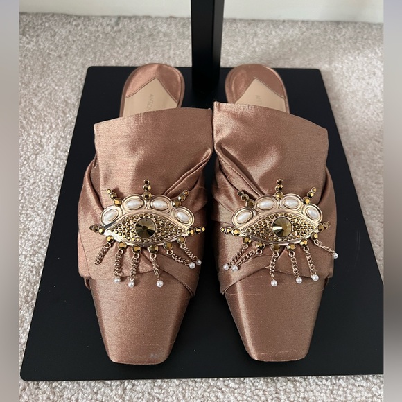ANTONIO MELANI Shoes - ANTONIO MELANI Bronze Embellished Mules